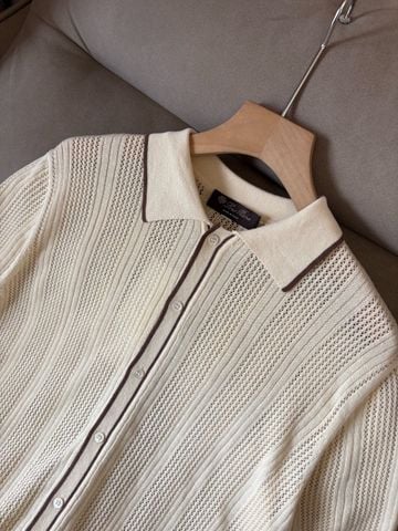 ÁO POLO NAM LP DỆT KIM JACQUARD VÂN QUẢ TRÁM PHOM SANG TINH GỌN