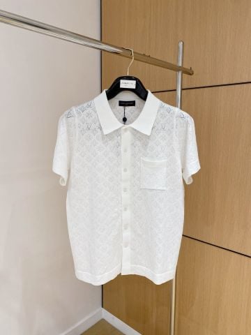 ÁO POLO NAM L V DỆT KIM MONOGRAM THỦNG CAO CẤP PHOM GỌN SANG TRỌNG
