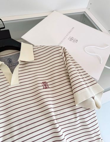 ÁO POLO NAM BC DỆT KIM SỌC THANH LỊCH, CỔ V KIỂU PHÁP