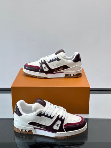 GIÀY SNEAKER NAM L V TRAINER DA BÊ HẠT PHỐI MÀU 54 PHOM LOW-TOP NỔI BẬT
