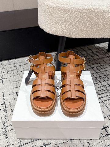 SANDAL NỮ PRAD* 2025 FISHERMAN ROMAN DA BÒ CAO CẤP