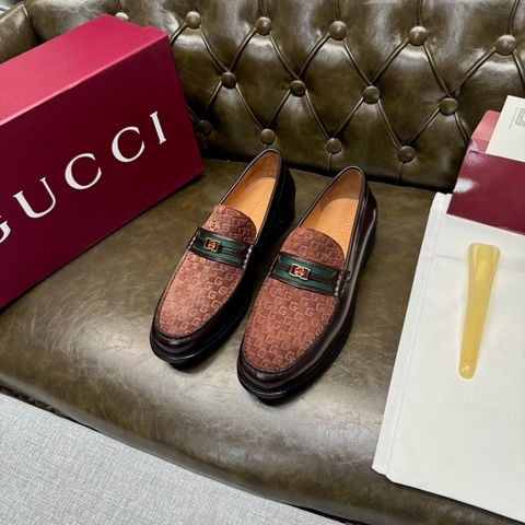 GIÀY NAM LOAFER GC PHOM CỔ ĐIỂN DẬP MONOGRAM PHỐI WEB LOGO KIM LOẠI