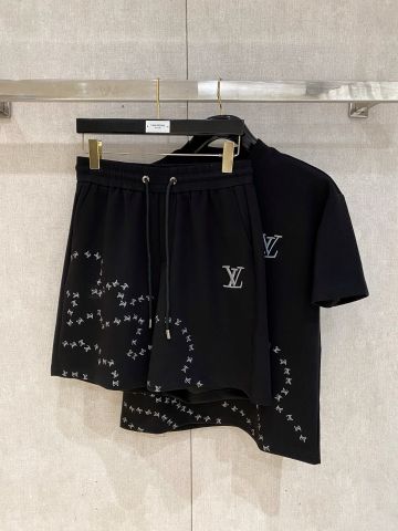 BỘ THUN NAM L V MONOGRAM WAVE AIR-LAYER KNIT T-SHIRT & SHORTS