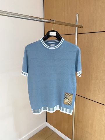 ÁO DỆT KIM NAM BBR CỔ TRÒN VIỀN BO SỌC PHỐI PATCH CHECK NHẬN DIỆN