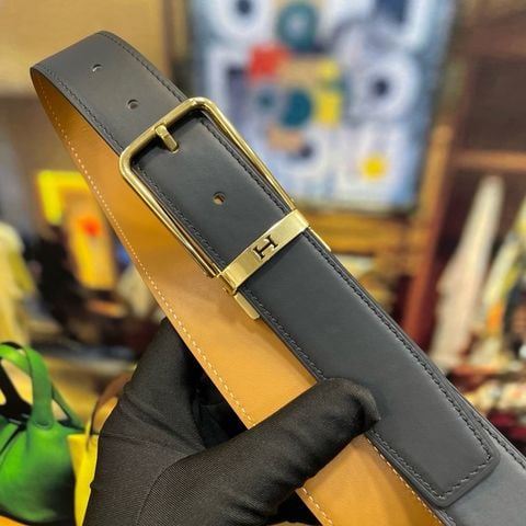 THẮT LƯNG NAM HM H BUCKLE & REVERSIBLE LEATHER STRAP 35MM HAI MẶT DA