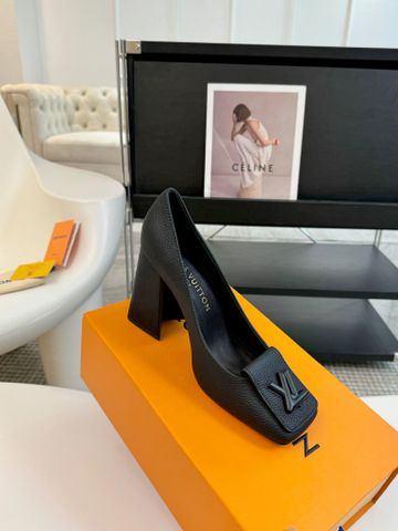 GIÀY CAO GÓT NỮ LV SHAKE SLINGBACK DA ĐEN