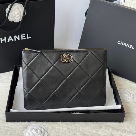 TÚI CẦM TAY NỮ CHNEL*  19 SERIES – CARO LỚN, BIỂU TƯỢNG ĐÔI C SANG TRỌNG 28cm