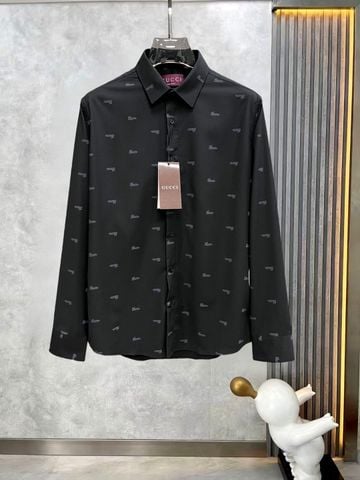 ÁO SƠ MI NAM GC HỌA TIẾT CHỮ KÝ RẢI TOÀN THÂN PHOM GỌN SANG TRỌNG