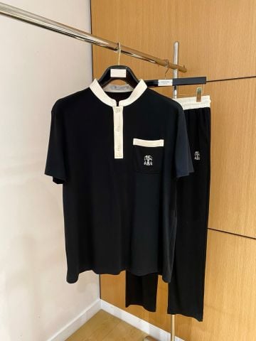 SET ÁO QUẦN SHORT NAM B C CỔ TRỤ PHỐI VIỀN TƯƠNG PHẢN