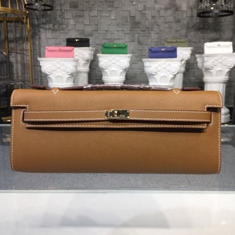 TÚI CLUTCH NỮ HERM KELLY CLUTCH EPSOM NÂU SIZE 31