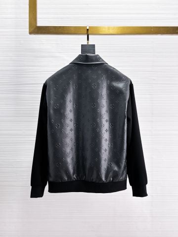 ÁO KHOÁC BLOUSON NAM L V DA DẬP CHÌM TOÀN THÂN, MŨ ẨN TIỆN DỤNG
