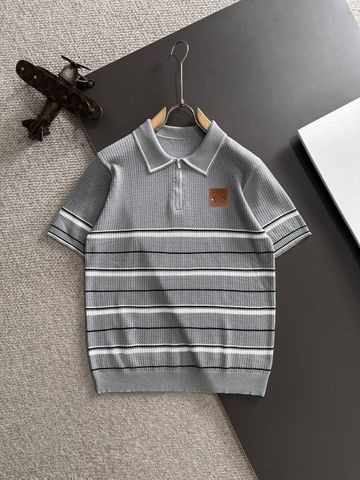 ÁO POLO NAM L W POINTELLE KNIT KẺ NGANG PHOM RELAXED