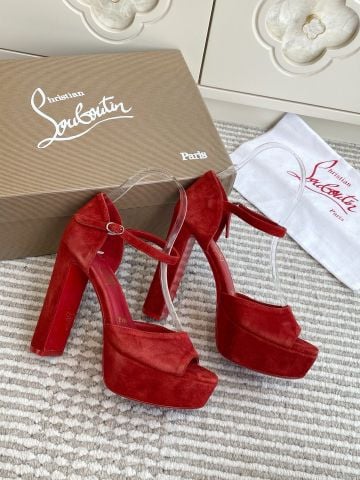 SANDAL CAO GÓT NỮ CL* ĐỎ ĐẾ ĐỎ 12,5cm CHẮC CHÂN