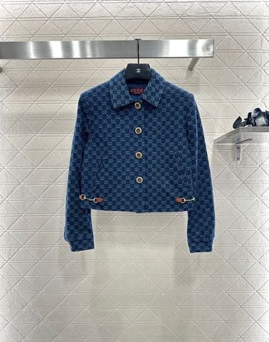 ÁO KHOÁC NỮ GUCC*  JACQUARD MONOGRAM NGẮN – PHIÊN BẢN 2025
