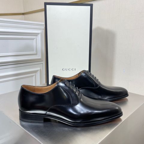 GIÀY NAM GUCC*  OXFORD DA BÒ ĐEN – FORM SLIM THANH LỊCH