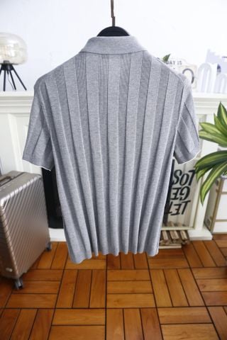 ÁO POLO DỆT KIM NAM B C CÀI KHUY TOÀN THÂN, VÂN DỌC THANH LỊCH