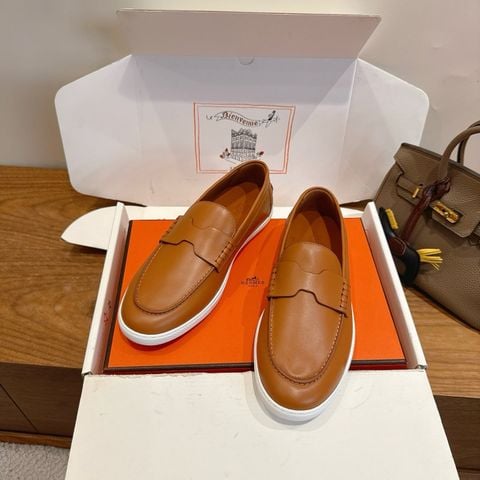 GIÀY SLIP ON NAM NỮ H M DÁNG PENNY LOAFER DA BÒ MỀM ĐẾ THỂ THAO
