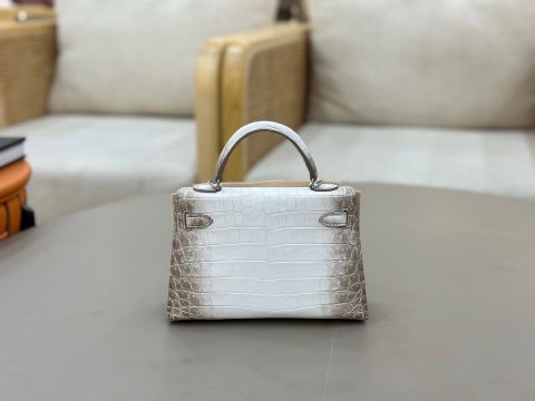 TÚI XÁCH NỮ H MINIKELLY 2.0 DA CÁ SẤU NILOTICUS HIMALAYA 19CM