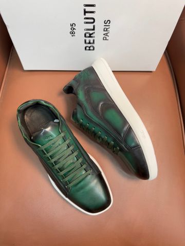 GIÀY SNEAKER NAM BERL* DA XANH PHỐI ĐEN ĐẾ TRẮNG CAO CẤP