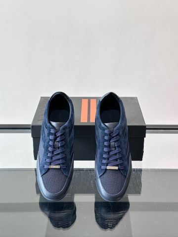 GIÀY THỂ THAO NAM PHỐI DA VÀ DA LỘN DÁNG LOW-TOP TINH GỌN ĐẾ CAO SU NHẸ