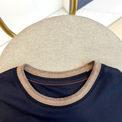 ÁO THUN NAM L P CỔ TRÒN PHỐI RIB CAO CẤP – CHẤT MODAL COTTON SILK MỀM MỊN