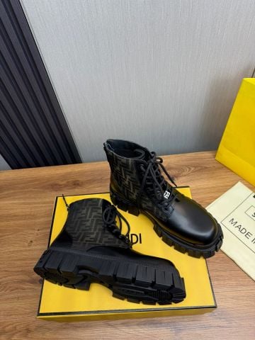 GIÀY BOOT NAM FENDI*  DA ĐEN FF TONE