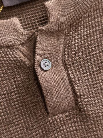 ÁO THUN DỆT KIM NAM LP HENLEY SHORT-SLEEVE COTTON KNIT PHOM RỘNG CAO CẤP