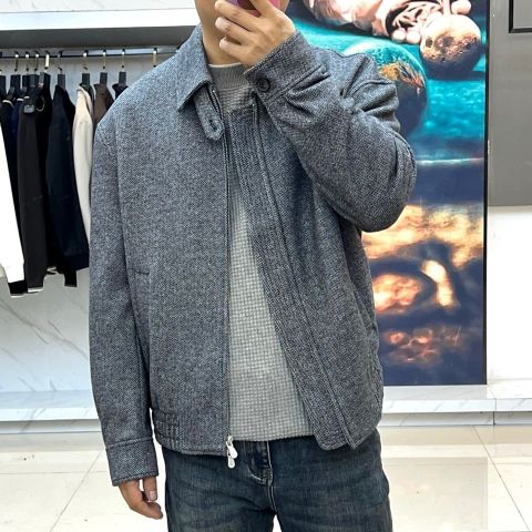 ÁO KHOÁC NAM BC TWEED CỔ SƠ MI PHOM ĐỨNG VÂN DỆT XƯƠNG CÁ TÔN DÁNG