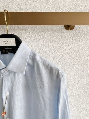 ÁO SƠ MI NAM L P DÀI TAY CỔ Ý LINEN NGUYÊN CHẤT