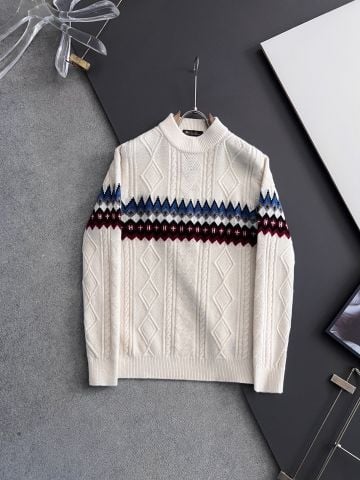 ÁO LEN NAM LP* HỌA TIẾT NORDIC TRẮNG KEM ẤM ÁP