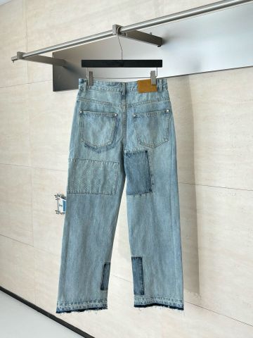 QUẦN JEANS NAM L V SIGNATURE PATCHWORK DENIM MONOGRAM ẨN WASH XANH VINTAGE