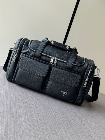 TÚI DU LỊCH NAM PR**A  DA BÒ CAO CẤP MÀU ĐEN*