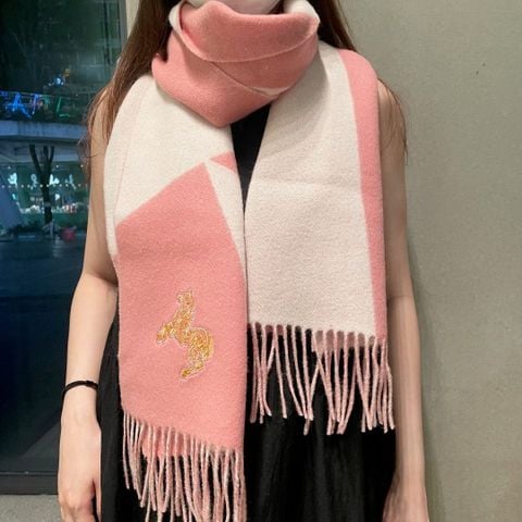 KHĂN LEN NAM NỮ HERM* SONG MÀU THÊU NGỰA CAO CẤP