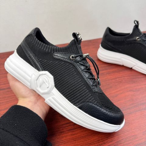 GIÀY THỂ THAO NAM SR PHỐI DA BÒ VÂN HẠT & VẢI DỆT CO GIÃN