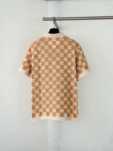 ÁO SƠ MI DỆT KIM NAM L V SUMMERY DAMIER
