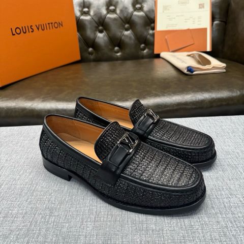 GIÀY LOAFER NAM L V CHẤT LIỆU ĐAN DỆT WOVEN TEXTILE PHỐI DA,