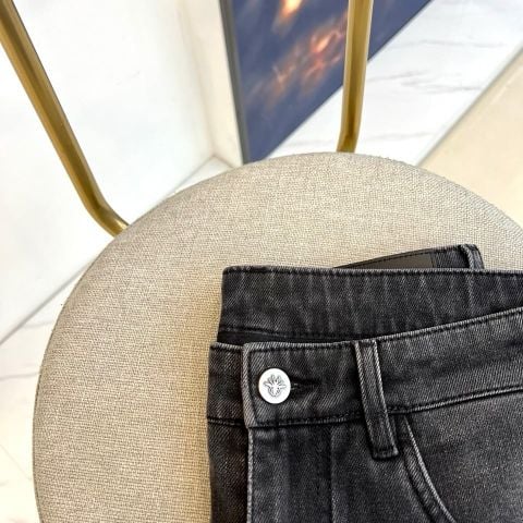 QUẦN JEANS NAM D O WASH ĐEN BẠC – PHOM ỐNG ĐỨNG HƠI BO, DENIM CO GIÃN