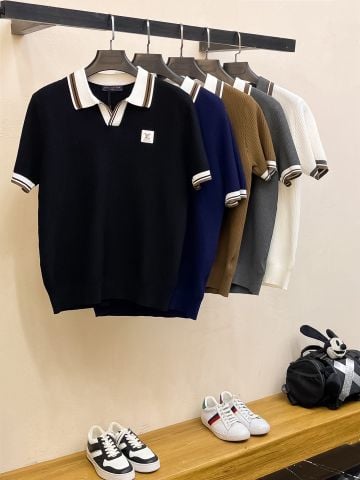 ÁO POLO NAM L V DỆT KIM GÂN NỔI LOGO THÊU PHỐI CỔ VIỀN TINH GỌN