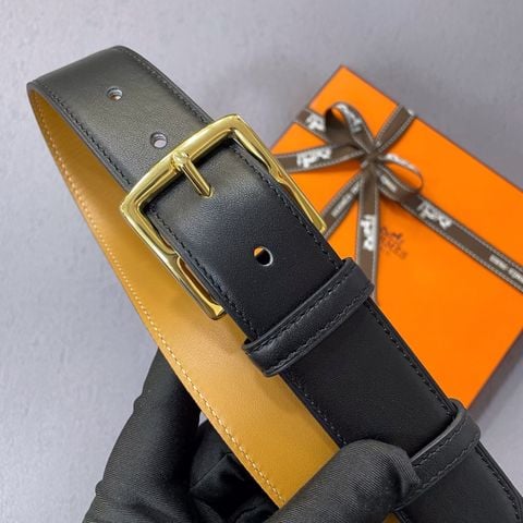 THẮT LƯNG NAM HERM* DA BÒ 2 MẶT 35MM KHÓA KIM LOẠI SANG TRỌNG