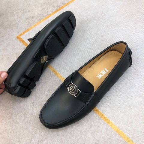 GIÀY NAM Di*or* DRIVER LOAFER HẠT ĐẬU – XANH NGỌC, DA BÊ VÂN MỊN