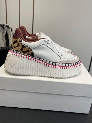 GIÀY NỮ SNEAKER CHLO* ĐẾ GÂN 3D SIÊU NHẸ – TRẮNG CAM