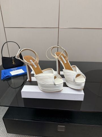 SANDAL CAO GÓT NỮ AQZ* LỤA NHÚN ĐÍNH PHA LÊ – PLATFORM 4CM