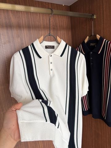 ÁO POLO NAM LP DỆT KIM JACQUARD QUẢ TRÁM SỌC DỌC THANH LỊCH