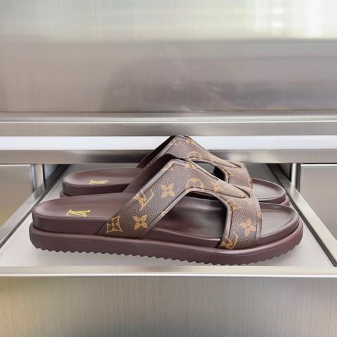SANDAL NAM L V MIAMI MONOGRAM QUAI CHÉO HOẠ TIẾT MONNOGRAM PHOM SANG