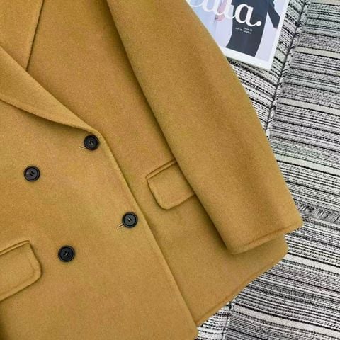 ÁO KHOÁC NỮ PRA* – DOUBLE-FACE WOOL, DÁNG SUÔNG THANH LỊCH, ĐẠP NÚT ĐÔ