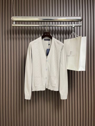 ÁO KHOÁC LEN CARDIGAN NAM NỮ L V V-NECK OPENWORK JACQUARD