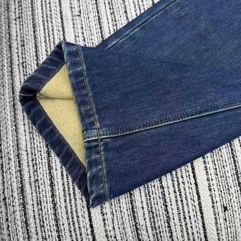 QUẦN JEANS NỮ MIU* ỐNG SUÔNG WASH XANH, LÓT NỈ ẤM | EARLY