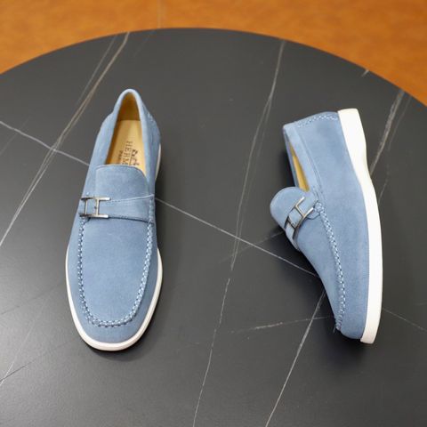 GIÀY NAM LOAFER HERM* DA LỘN XANH – ĐẾ 3CM SIÊU NHẸ, CHI TIẾT CHỮ H TỐI GIẢN