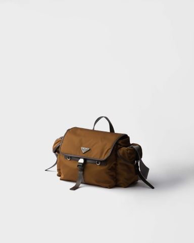 TÚI MESSENGER NAM PRD EXPLORE RE-NYLON PHOM ĐA TÚI NẮP GẬP DA PHỐI DÂY