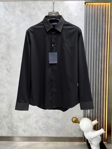 ÁO SƠ MI NAM L V THÊU NGỰC TINH TẾ CỔ VÀ MĂNG SÉT DAMIER CHÌM